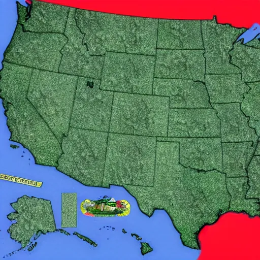 Image similar to a map of the usa without the state of florida.