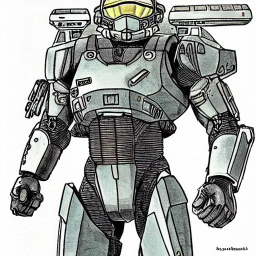 Image similar to master chief illustrated by akira toriyama