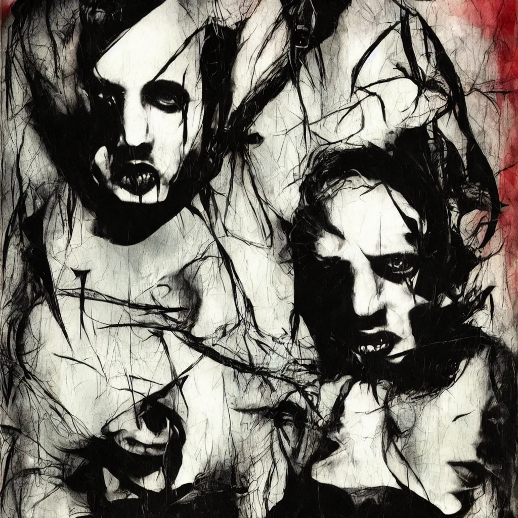 Image similar to Marylin Manson by Dave McKean