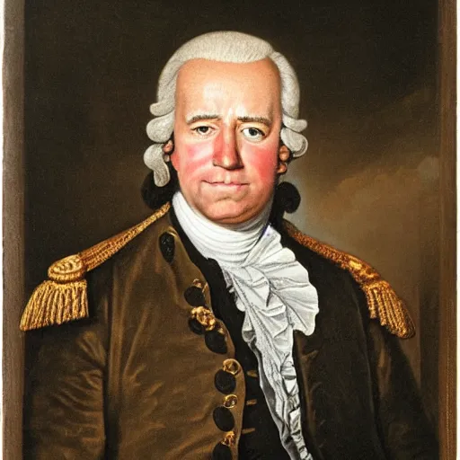 Image similar to an portrait of joe biden in 1 7 7 7, detailed