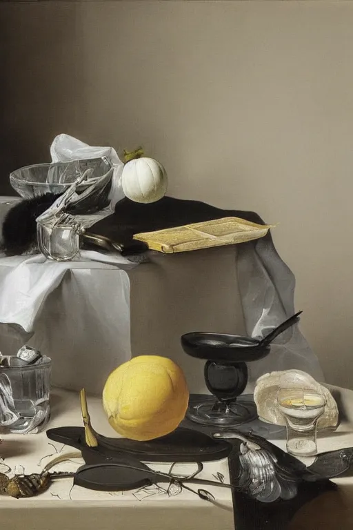 Prompt: a vanitas painting from the 21st century by pieter claesz