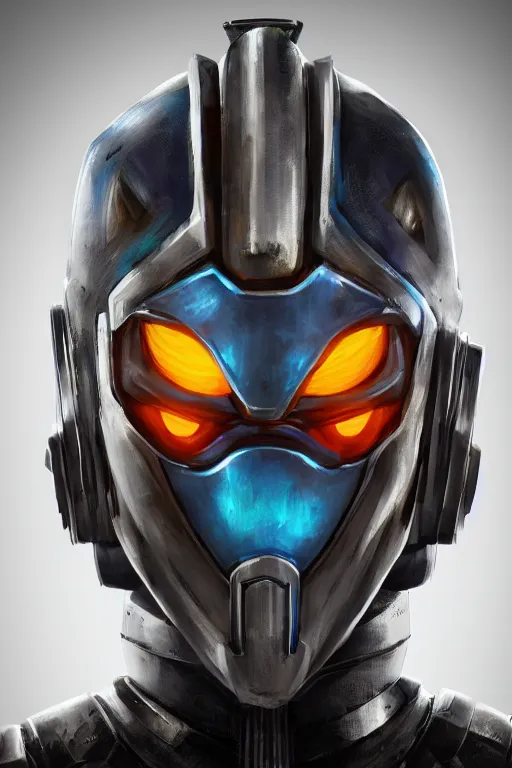 Image similar to epic mask helmet robot ninja portrait stylized as fornite style game design fanart by by roger hargreaves and jim henson, concept artist gervasio canda, behance hd by makoto shinkai and lois van baarle, ilya kuvshinov, rossdraws global illumination radiating a glowing aura global illumination ray tracing hdr render in unreal engine 5