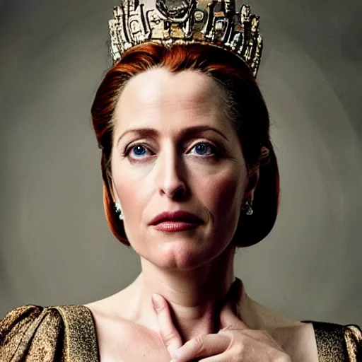 Prompt: gillian anderson as queen victoria