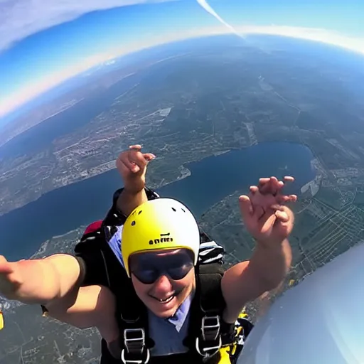 Image similar to skydiving GoPro perspective