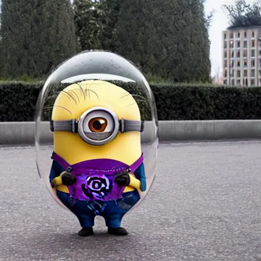 Prompt: a Minion trapped in a tesseract