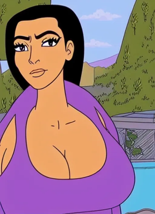 Image similar to TV show still of kim kardashian in King Of The Hill.