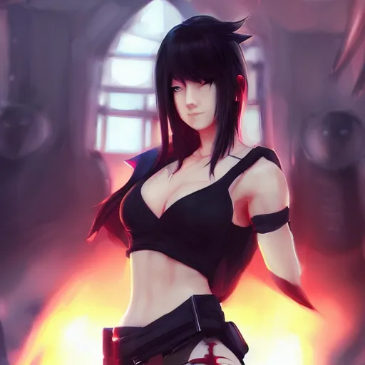 Image similar to concept art of tifa lockhart by wlop, rossdraws, mingchen shen, bangkuart, sakimichan, yan gisuka, jeongseok lee, artstation, 4k