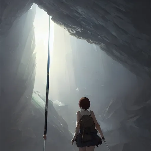 Prompt: trekking pole in a museum, 4 k,, concept art, by wlop, ilya kuvshinov, artgerm, krenz cushart, greg rutkowski, pixiv. cinematic dramatic atmosphere, sharp focus, volumetric lighting, cinematic lighting, studio quality