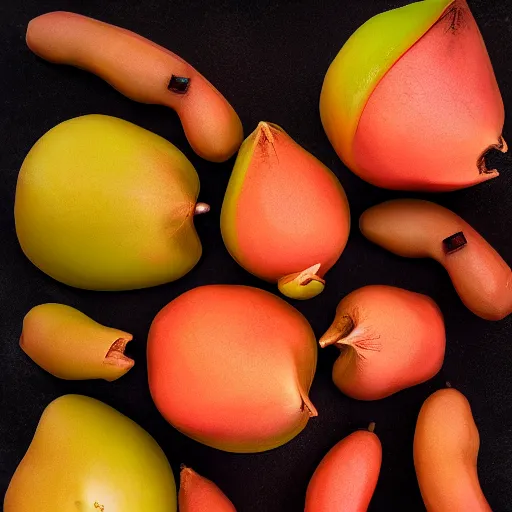 Prompt: a strange alien fruit, photorealistic, 8 k, food photography, trending on artstation