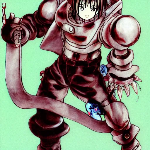 Image similar to ling from full metal alchemist. by yoshitaka amano.