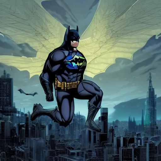 Prompt: the second coming of batman by dan mumford, yusuke murata, makoto shinkai, ross tran, cosmic, heavenly, god rays, intricate detail, cinematic, 8 k, cel shaded, unreal engine, featured on artstation, pixiv