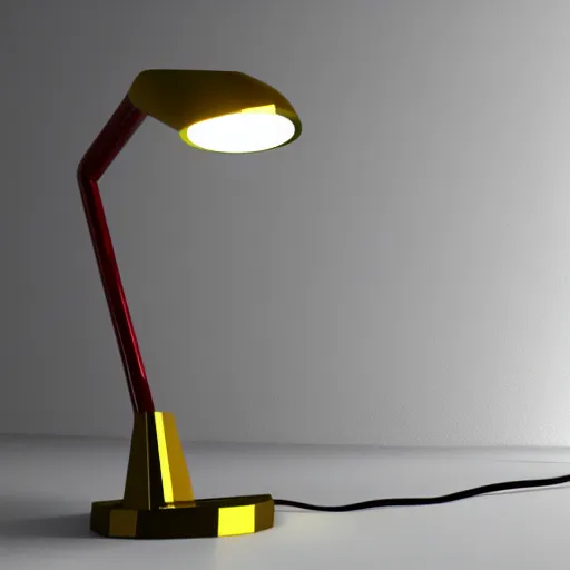 Image similar to a 3 d render of a beautiful desk lamp on a desk, 3 d render, octane render, 4 k