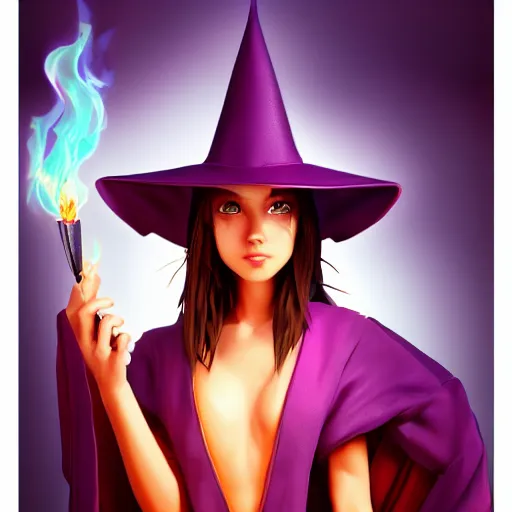 Prompt: Young petite beautiful woman in slim purple wizards apprentice robes with pointy hat sitting in a classroom at a crowded magical university with a flaming magical red flame hummingbird pet, unreal engine hyperreallistic render 8k character masterpiece digital art, cell shader shading, raytracing, comic art, manga, trending on Artstation, CGSociety