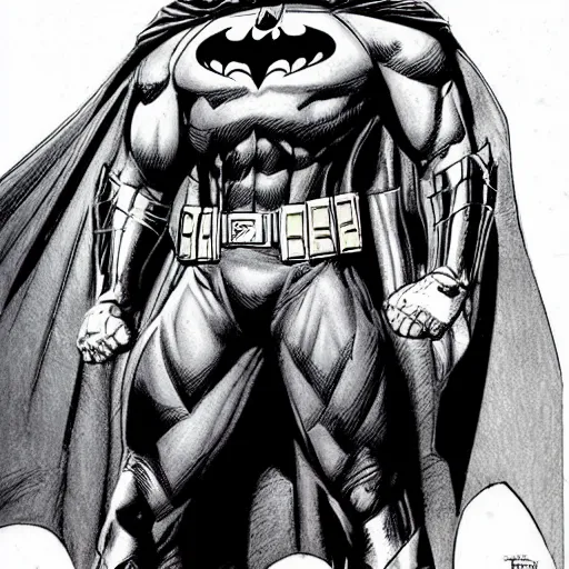 Image similar to DC Batman highly detailed pencil and ink sketch by David Finch
