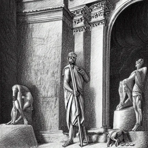 Image similar to pencil illustration of the roman empire