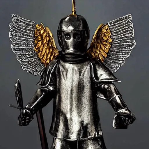 Prompt: photo of an angel warrior with crystal armour