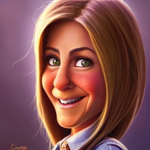 Prompt: portrait of a cartoon jennifer aniston smiling, medium shot, zootopia, fantasy, intricate, cinematic lighting, digital painting, artstation, concept art, smooth, sharp focus, pixar zootopia illustration, art by artgerm and greg rutkowski and disney, detailed textures, award winning portrait studio lighting by jessica rossier and brian froud and gaston bussiere