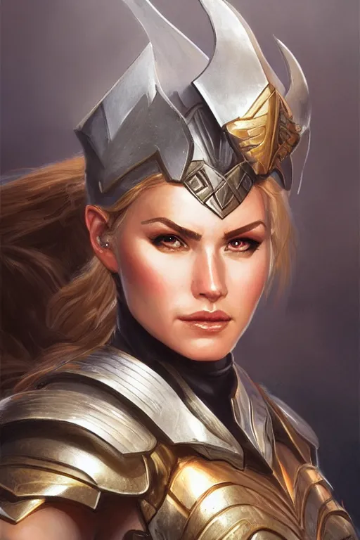 Image similar to amazon valkyrie athena, d & d, fantasy, portrait, highly detailed, headshot, digital painting, trending on artstation, concept art, sharp focus, illustration, art by artgerm and greg rutkowski and magali villeneuve