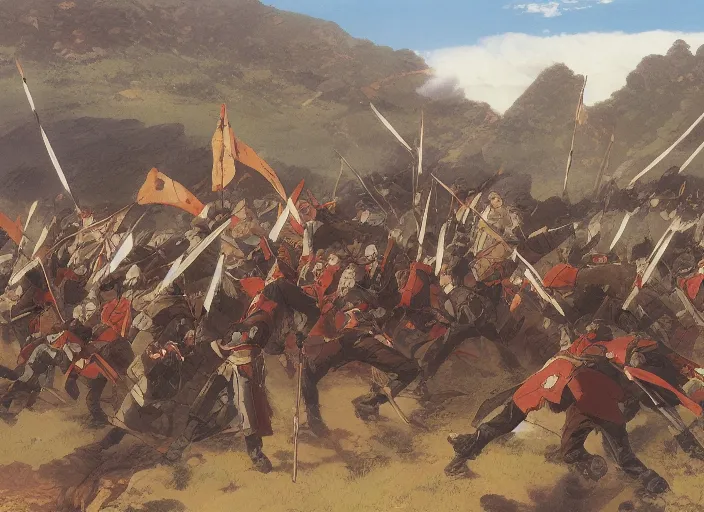 Prompt: battle of balaclava in october 1 8 5 4, finely detailed perfect art, painted by william simpson makoto shinkai takashi takeuchi studio ghibli