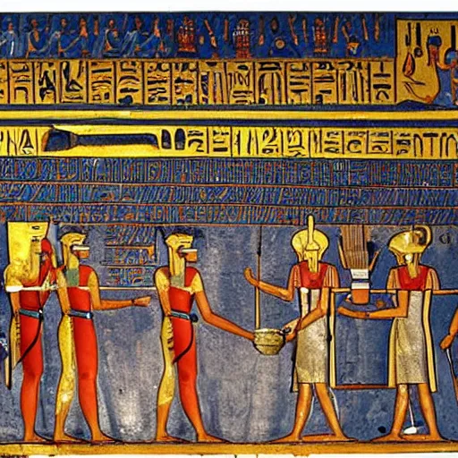 Prompt: a piece of swiss cheese is crowned emperor, ancient Egyptian art