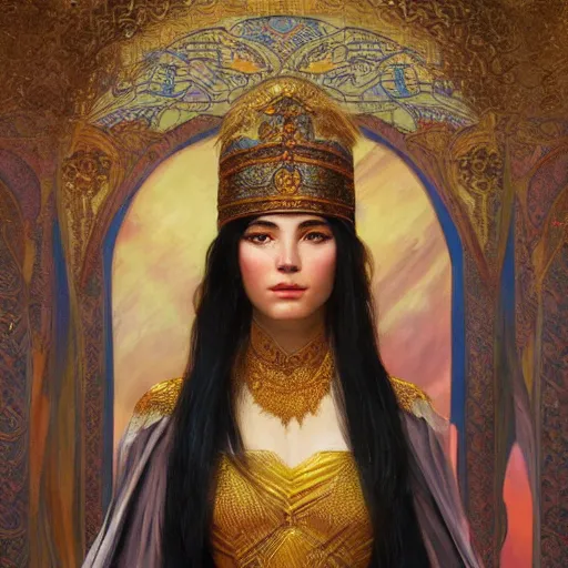 painted portrait of tomyris, central asian queen of | Stable Diffusion ...