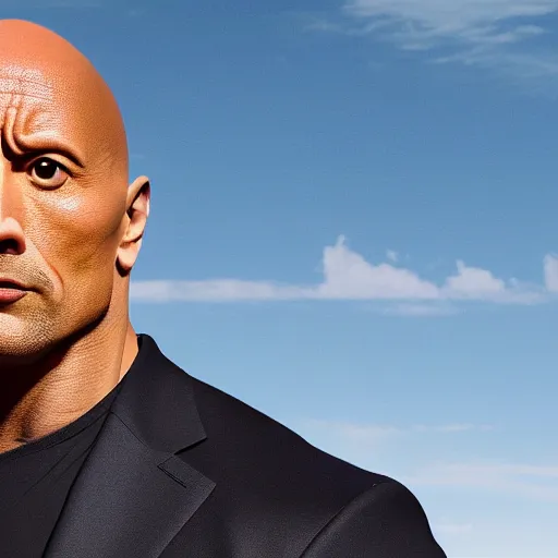 Image similar to Dwayne Johnson as Saul Goodman; anatomically accurate; photorealistic, ultra high detail, 8k