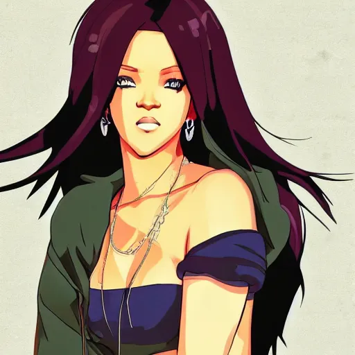 Image similar to Rihanna as a anime character