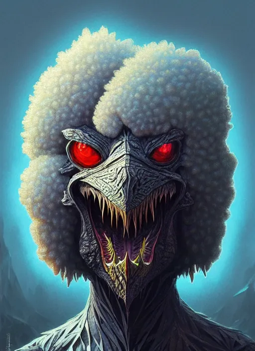 Image similar to anthropomorphic triangle head in edgy darkiron bob ross, intricate, elegant, highly detailed animal monster, digital painting, artstation, concept art, smooth, sharp focus, illustration, art by artgerm, wayne barlowe, trending on artstation and greg rutkowski and alphonse mucha, 8 k