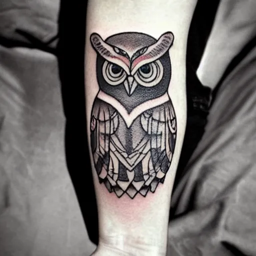 Image similar to owl with full - body tattoo