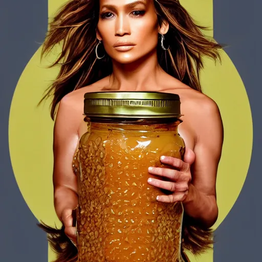 Image similar to j - lo inside a jar of honey