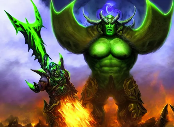 Image similar to donald trump as illidan in world of warcraft