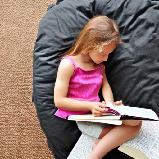 Prompt: pov of girl reading a book