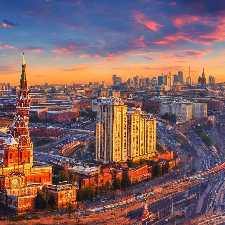 Image similar to photo of sunset in moscow