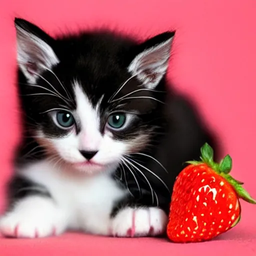 Image similar to a kitten strawberry hybrid