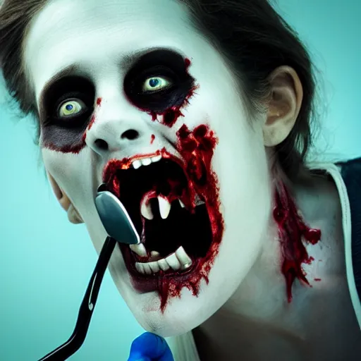 Prompt: zombie at the dentist