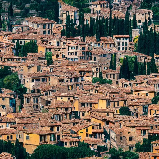 Image similar to photo of a laputa flying city, phalanster, comune houses, telephoto