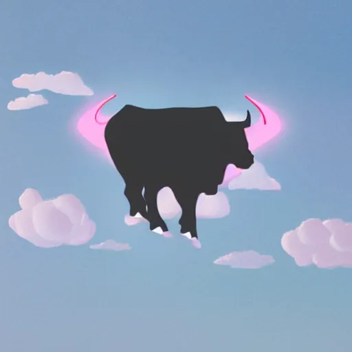 Image similar to bull volume sky concept art pink