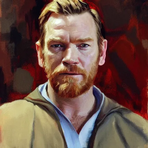 Image similar to portrait of ewan mcgregor as obi wan kenobi by gregory manchess