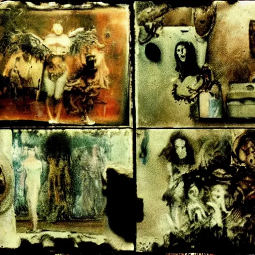 Image similar to 3 5 mm color photography, joel - peter witkin, beksinski, and stephen gammell, video still of glitch nightmare