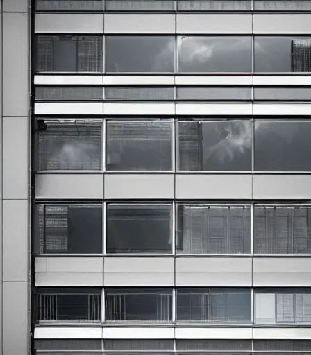 Prompt: photo of a power plant with a huge window opening, industrial design, extreme muscles