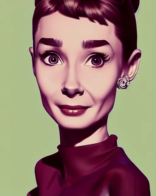 Image similar to full body character concept art of audrey hepburn | | distinct - fine, key visual, realistic shaded perfect face, fine details by stanley artgerm lau, wlop, rossdraws, james jean, andrei riabovitchev, marc simonetti, sakimichan, and jakub rebelka, trending on artstation