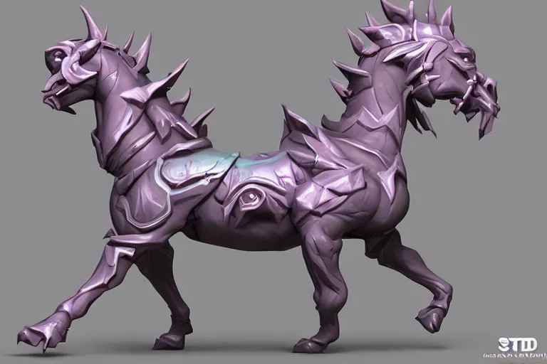 Image similar to 3d sculpt of an evil undead carousel horse, artstaton, League of Legends, overwatch, digital illustration