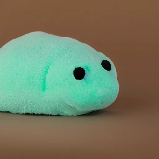 Image similar to blobfish beanie baby in mint condition with tag attached, 8 k photograph