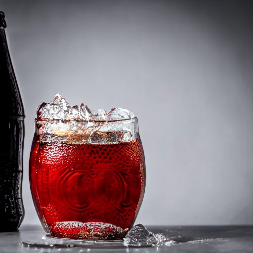 Premium AI Image  delicious coke in a glass cup with straw filled