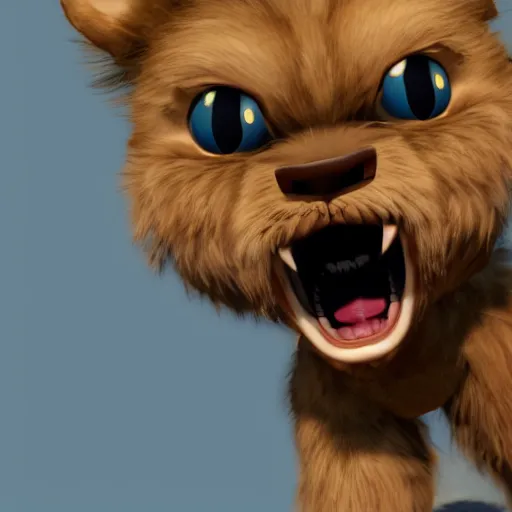 Image similar to a cute furry monster, unreal engine