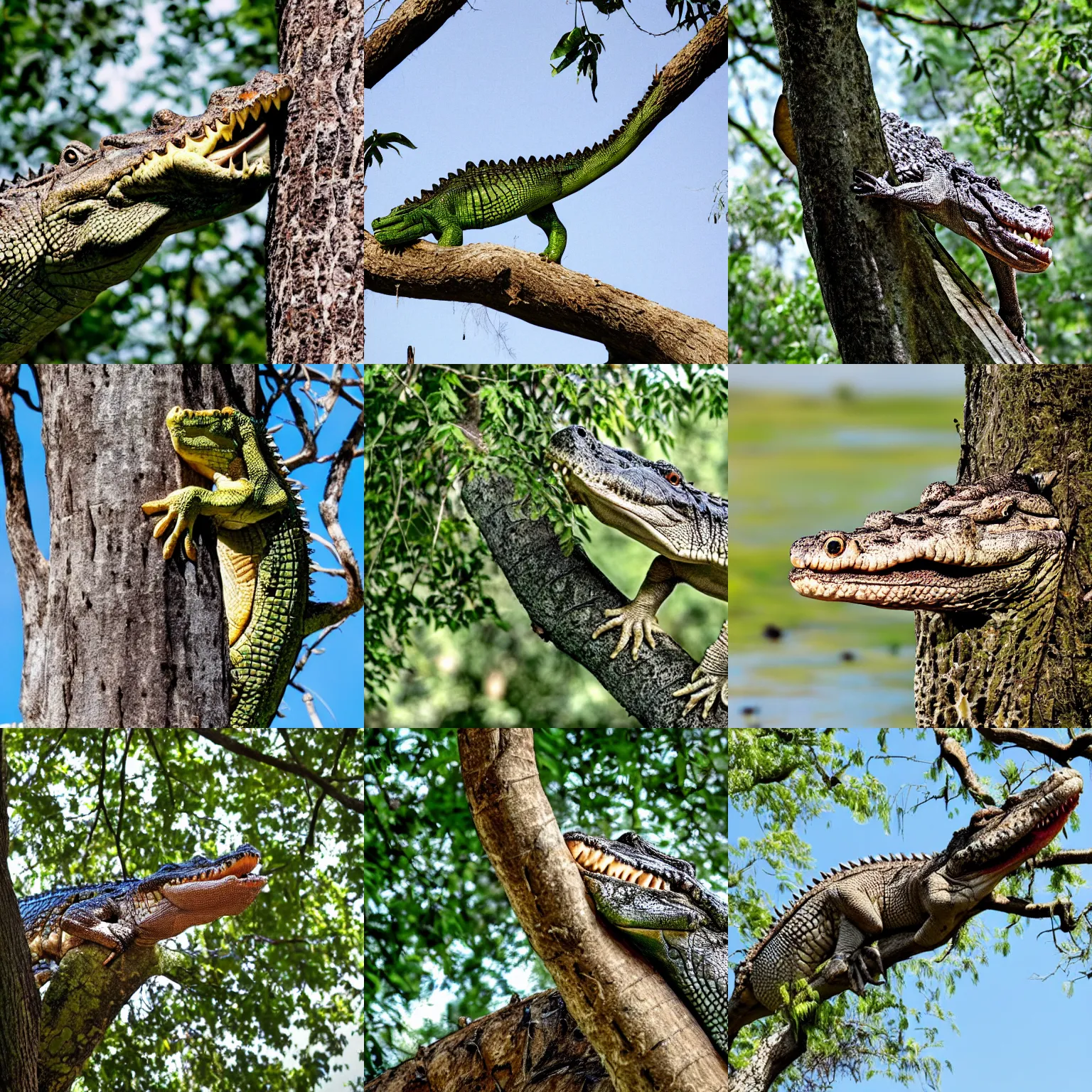 Image similar to crocodile on a tree