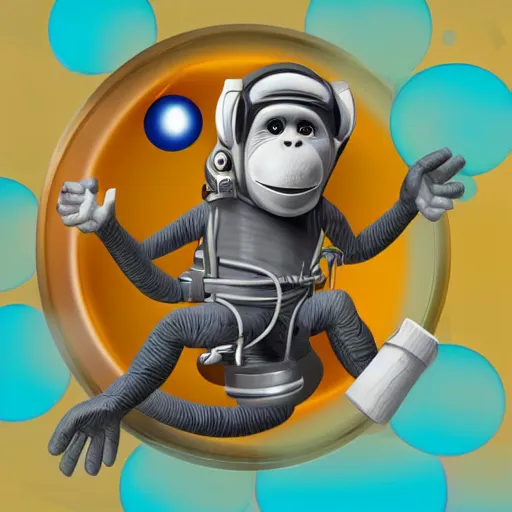 Image similar to monkey astronaut in space, realistic, hd, experiment