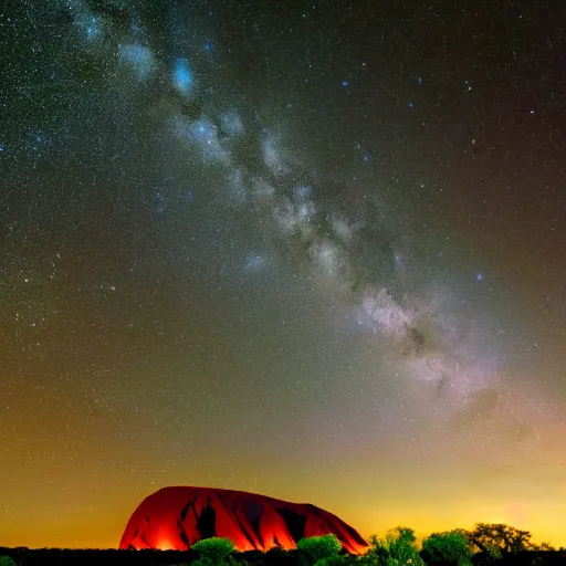 Image similar to Uluru at night, Milky Way Galaxy, photography