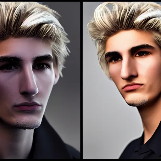 Image similar to really handsome gigachad xqc, portrait photograph : : realistic : : 1 dslr : : 1 - - quality 2