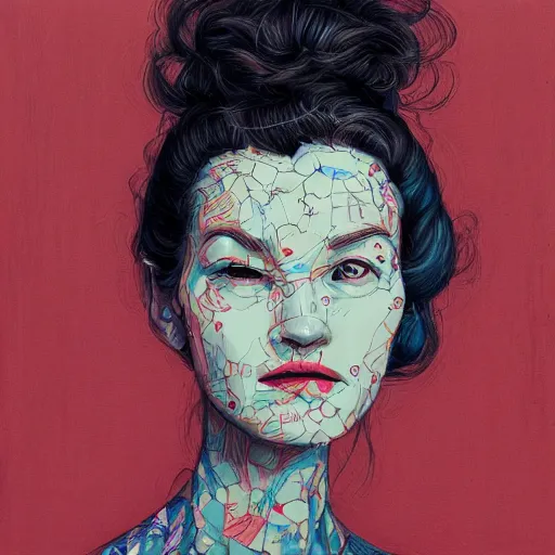 Prompt: woman portrait by james jean